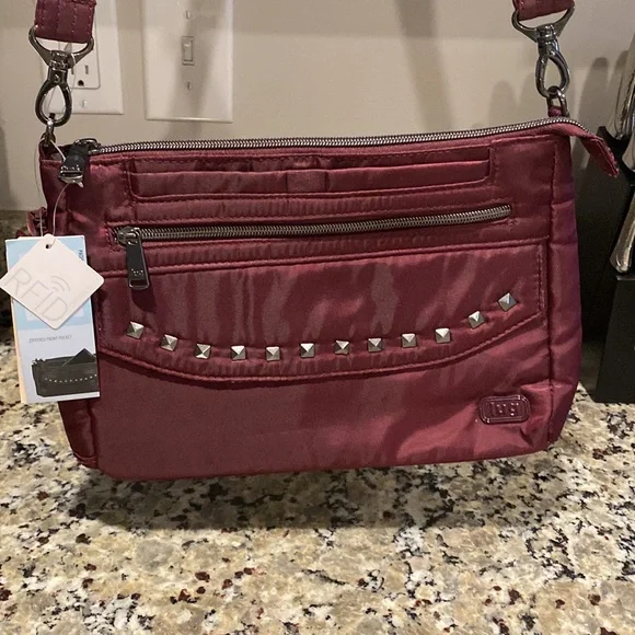 maroon Lug Pacer 2 studded crossbody bag - Picture 4 of 8